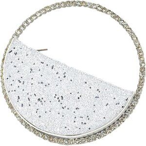 ❤️ Women Heart Round Shape Clutch Purse Bag Diamond Rhinestone Frame Handbag